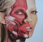 Damien Hirst's portrait of Kate Moss from TAR Magazine to his "Use Money, Cheat Death" 12" single cover.