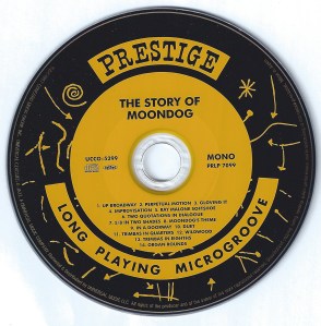 The CD with a recreated Prestige record label.