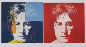 Andy Warhol's two portraits of John Lennon.