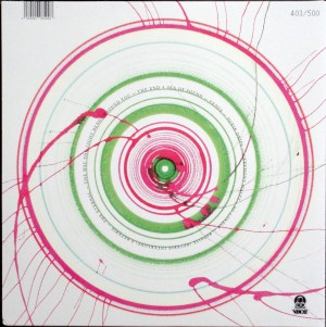 Damien Hirst's spin painting on the rear cover of the 